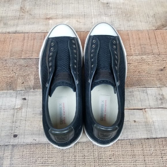 Converse John Varvatos Men Sz 8 Leather Perforated Black 156710C Slip On Low - Picture 5 of 9